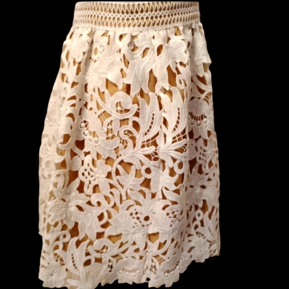 🌺 Beautiful NWT New Look Premium ivory crochet lace dress fully lined sz 8 - Picture 7 of 14